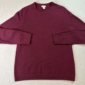 L.L Bean Women's 100% Cashmere Sweater Size Small Cranberry Red Crewneck 283586